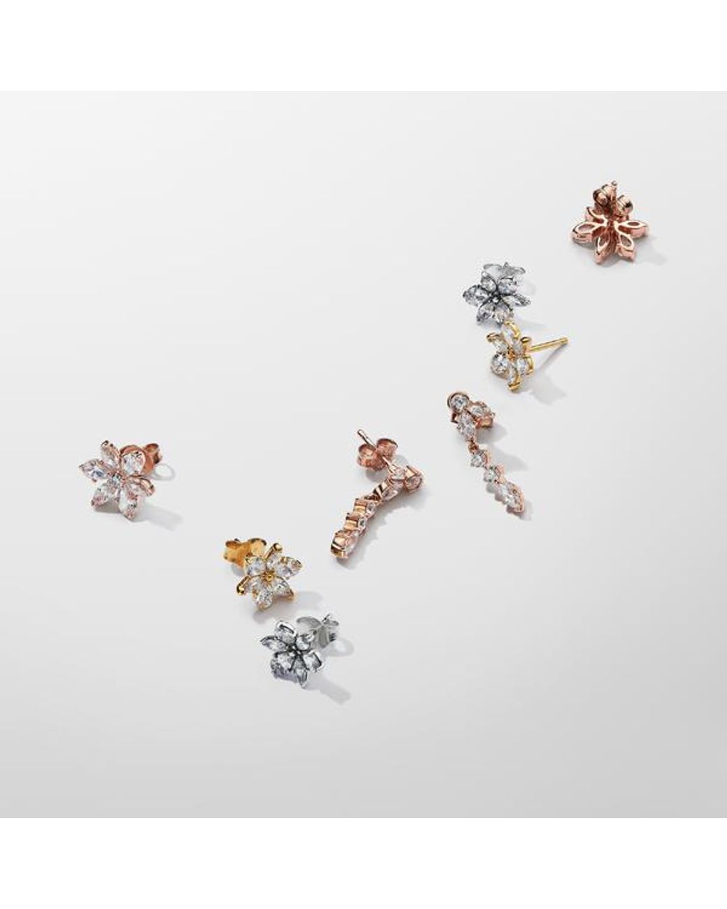 Pandora Metallic Sparkling Herbarium Cluster Stud Earrings