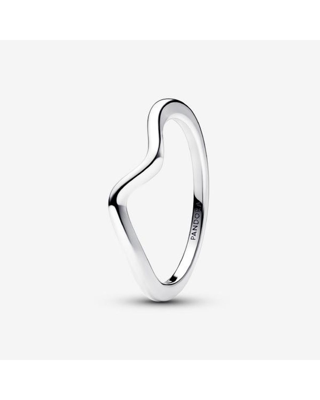 Pandora White Polished Wave Ring