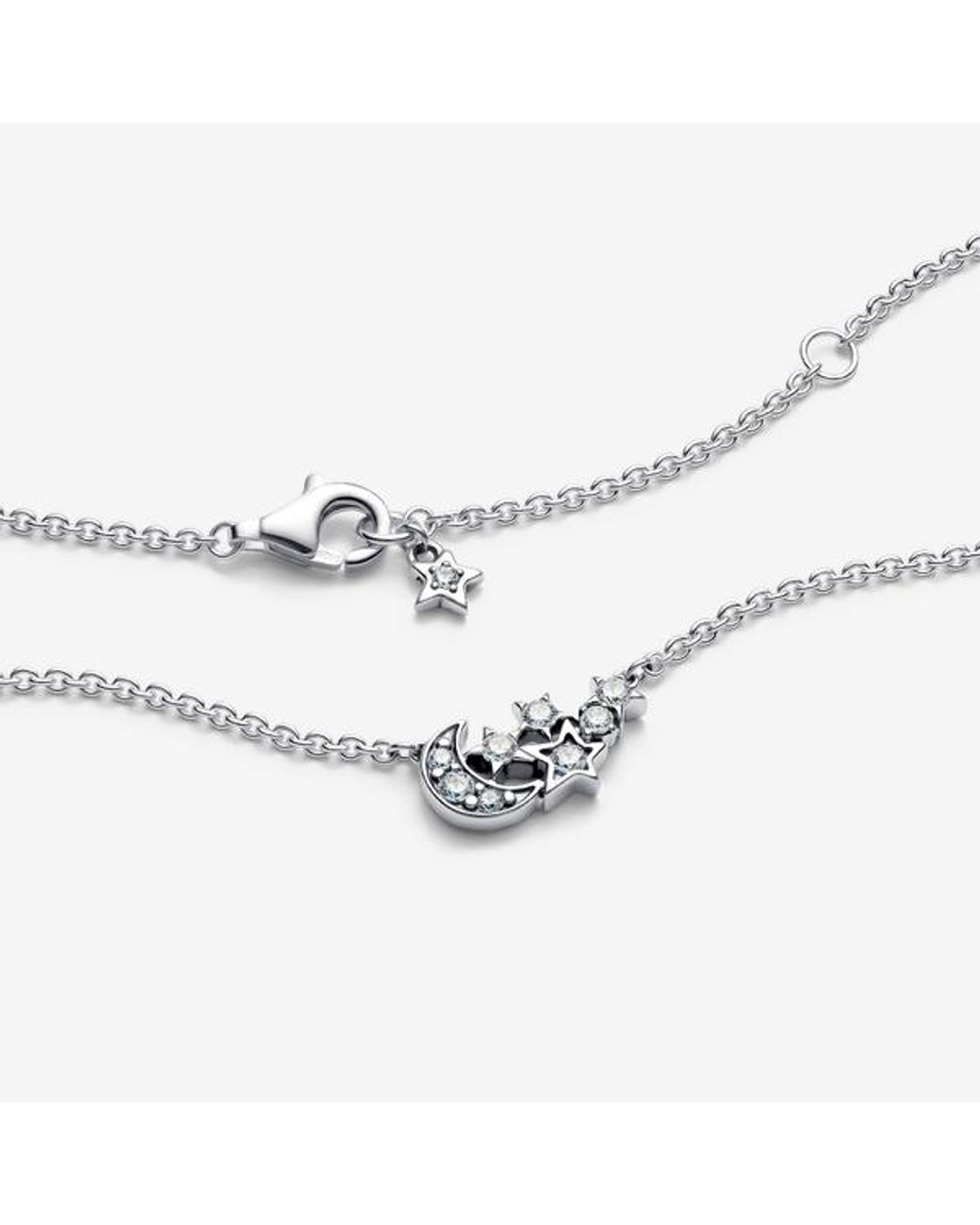 Pandora Metallic Sparkling Moon & Star Collier Necklace