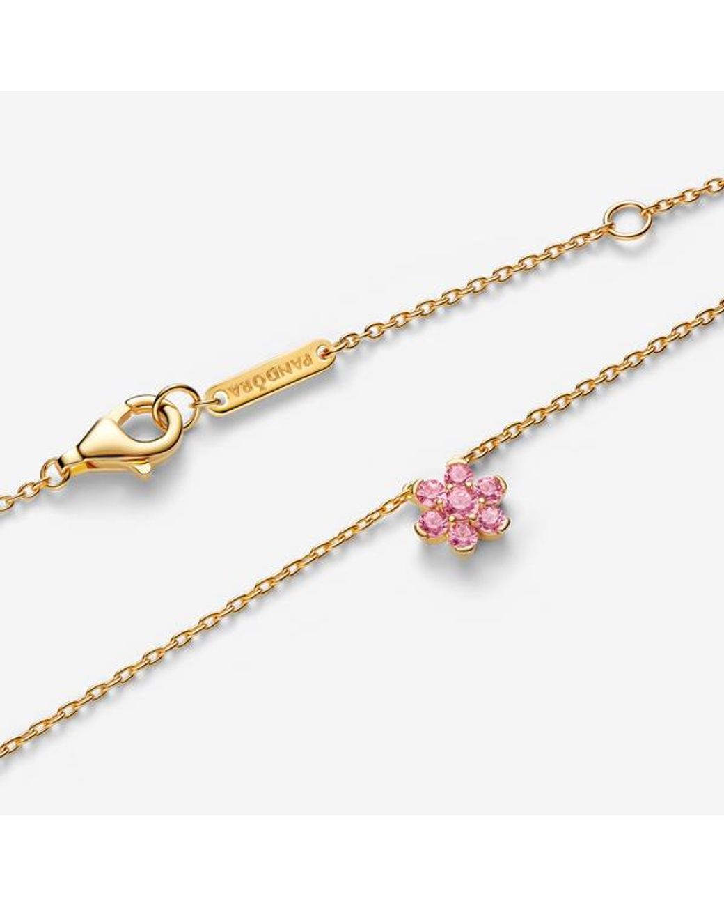 Pandora Metallic Sparkling Flower Pendant Necklace