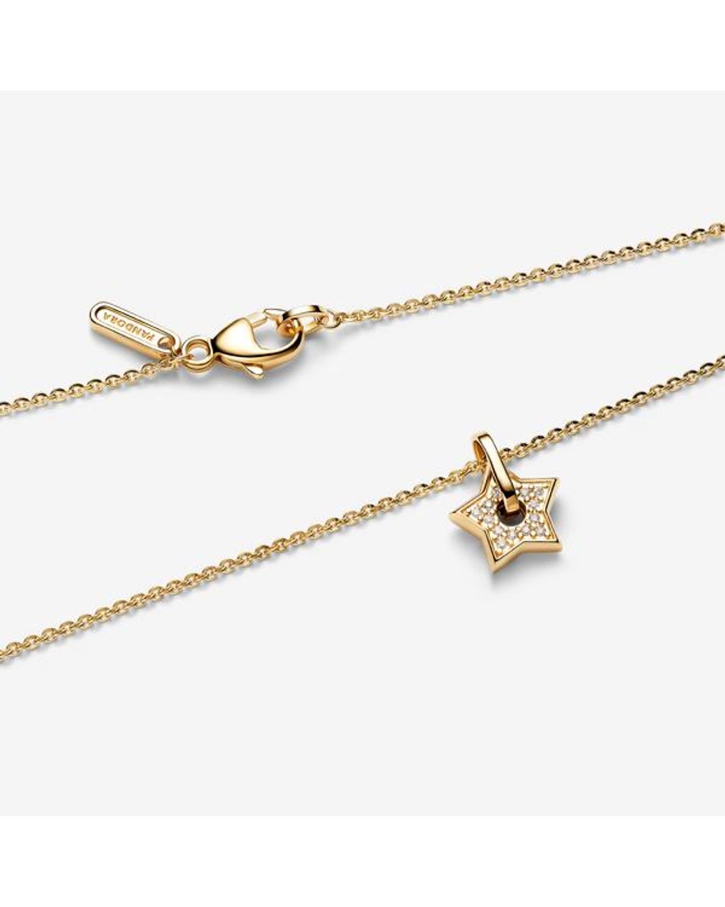 Pandora Metallic Talisman 14K Lab-Grown Diamond Pavé Star Pendant Necklace