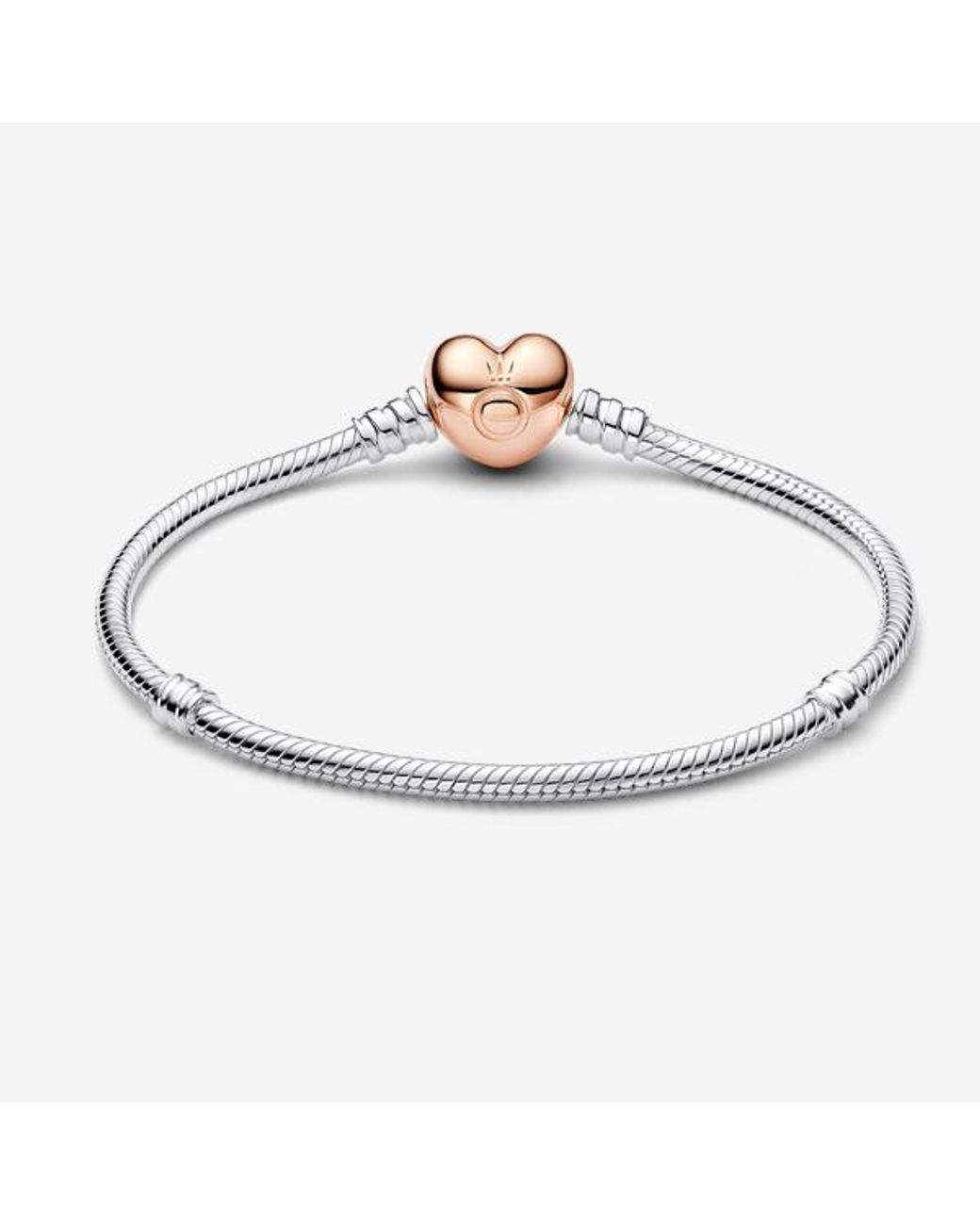 Pandora Metallic Moments Heart Clasp Snake Chain Bracelet