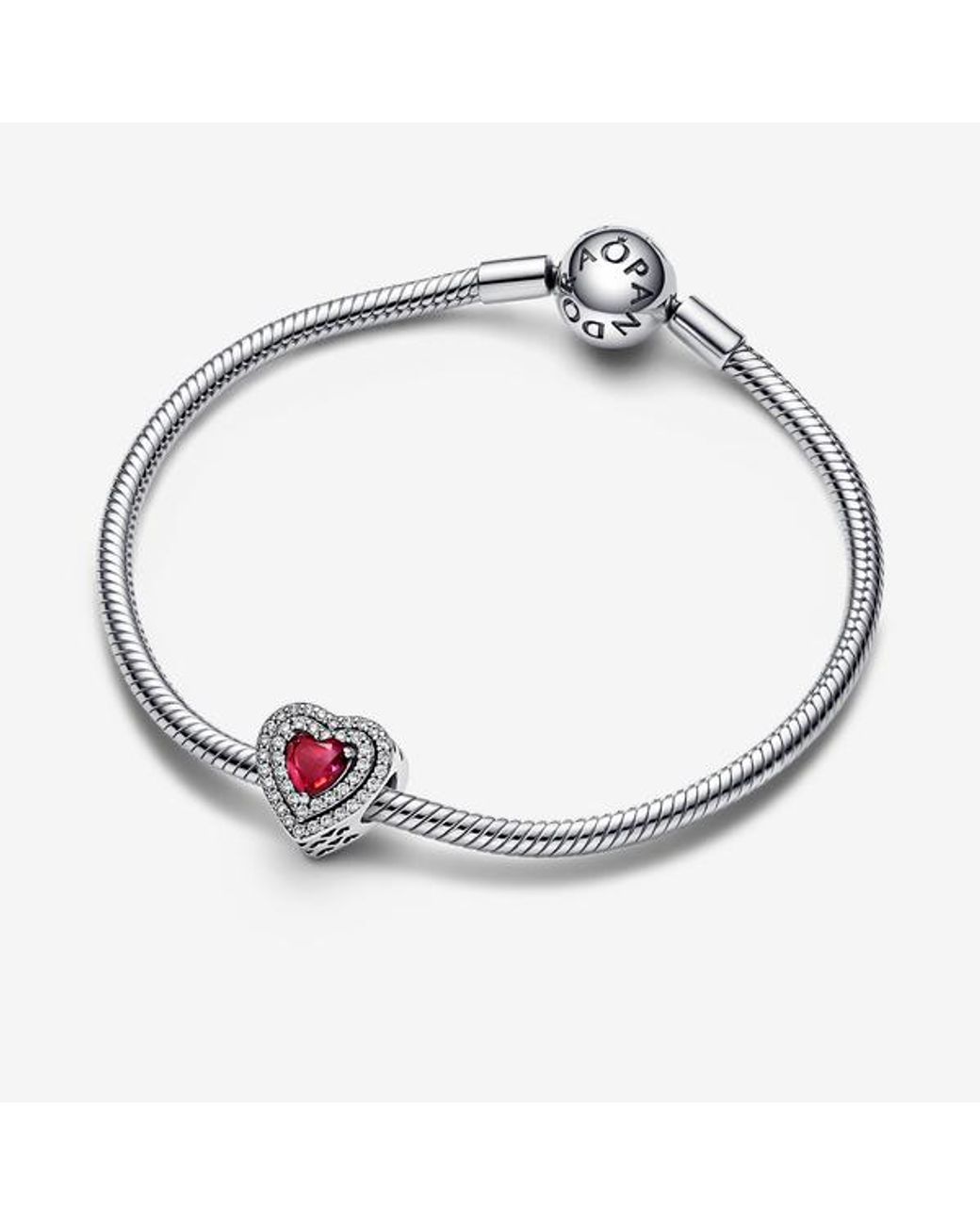 Pandora White Sparkling Levelled Heart Charm