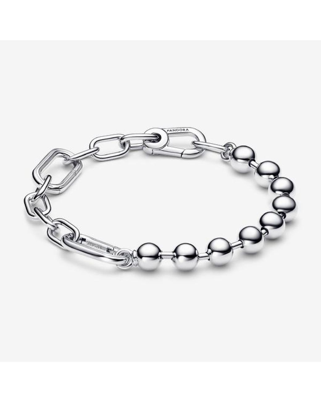 Pandora Metallic Me Metal Bead & Link Chain Bracelet