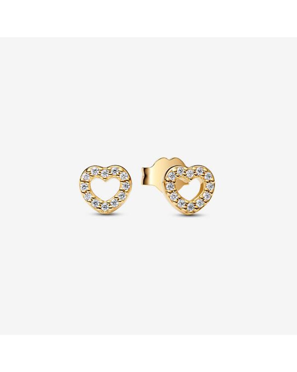 Pandora Metallic Open Heart Stud Earrings