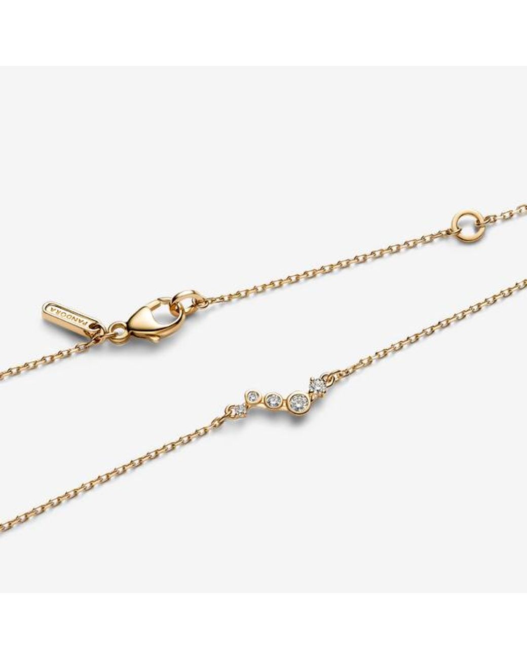 Pandora Metallic Era Lab-Grown Diamond Droplet Bar Necklace