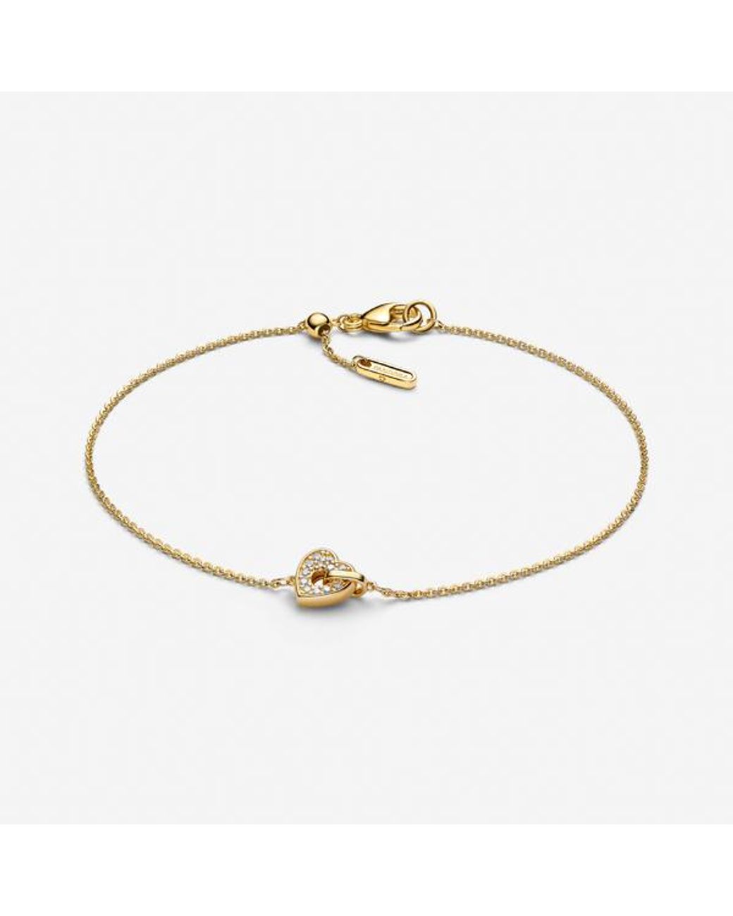 Pandora Metallic Talisman 14K Lab-Grown Diamond Pavé Heart Chain Bracelet