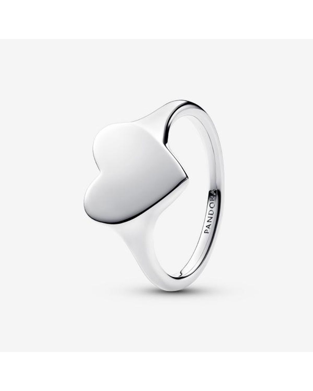 Pandora White Engravable Heart Ring