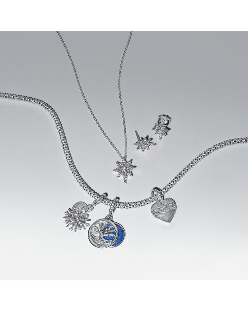 Pandora Blue Glow-In-The-Dark Infinity Tree Double Dangle Charm