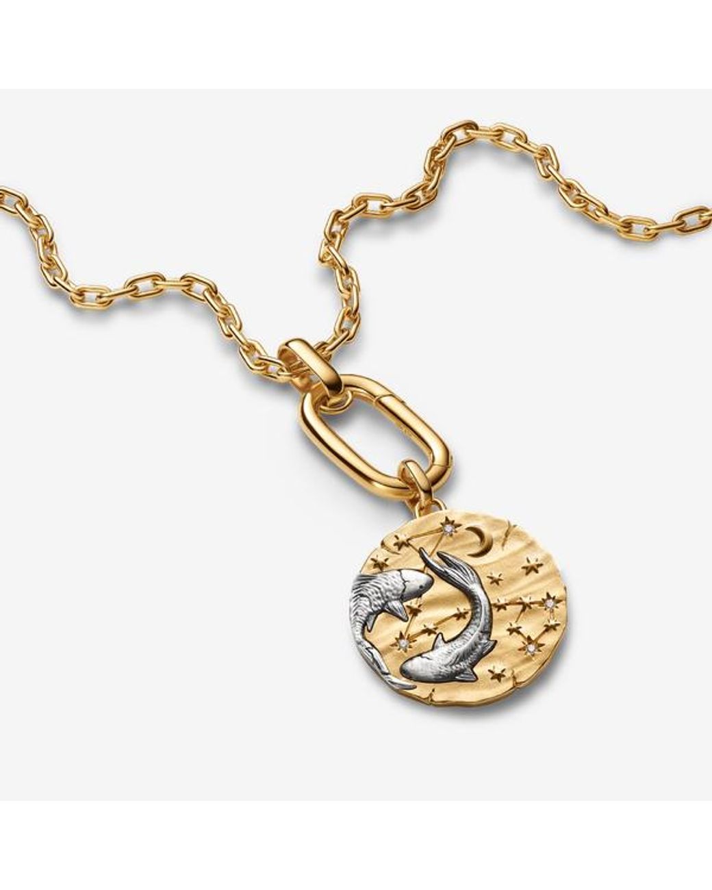Pandora Metallic Pisces Zodiac Oversized Medallion Charm