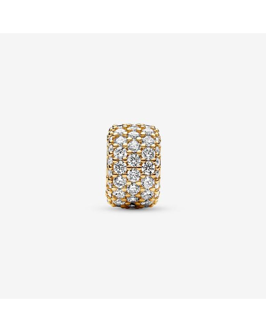 Pandora White Sparkling Pavé Triple-Row Charm