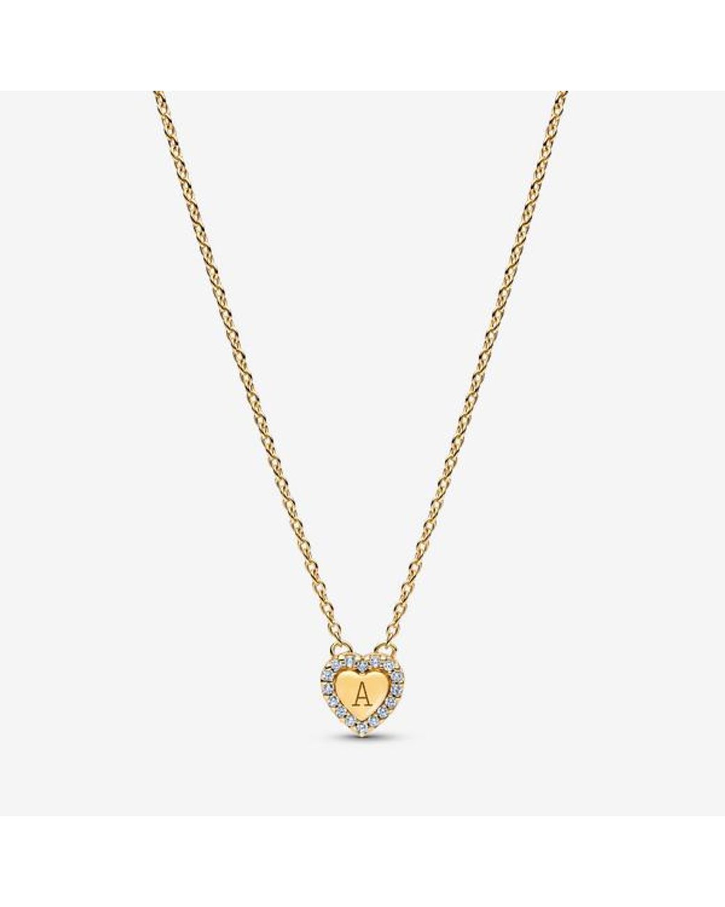 Pandora Metallic Engravable Heart Halo Collier Necklace