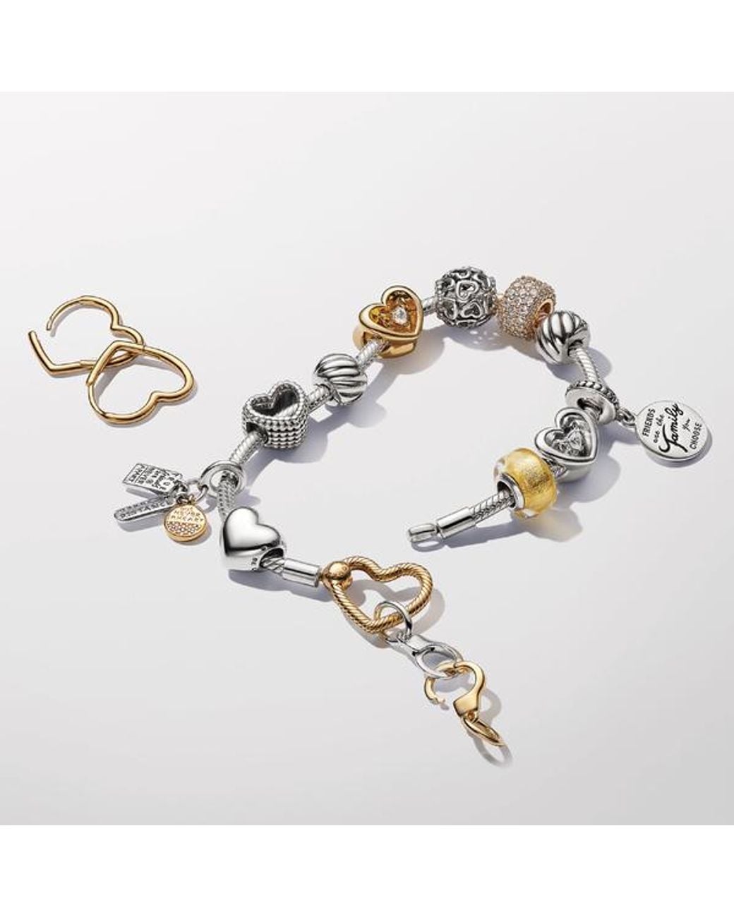 Pandora Metallic Asymmetrical Heart Hoop Earrings