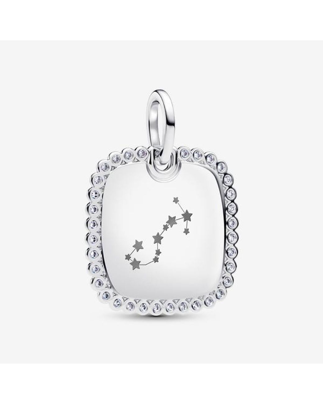 Pandora White Engravable Square Tag Pendant