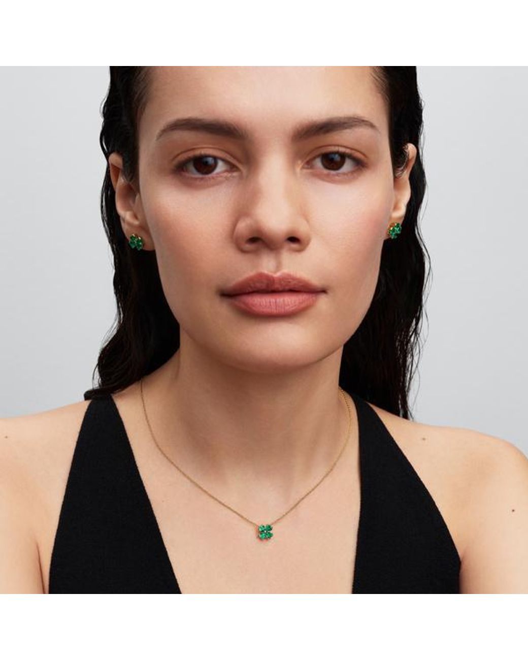 Pandora Green Lucky Clover Stud Earrings