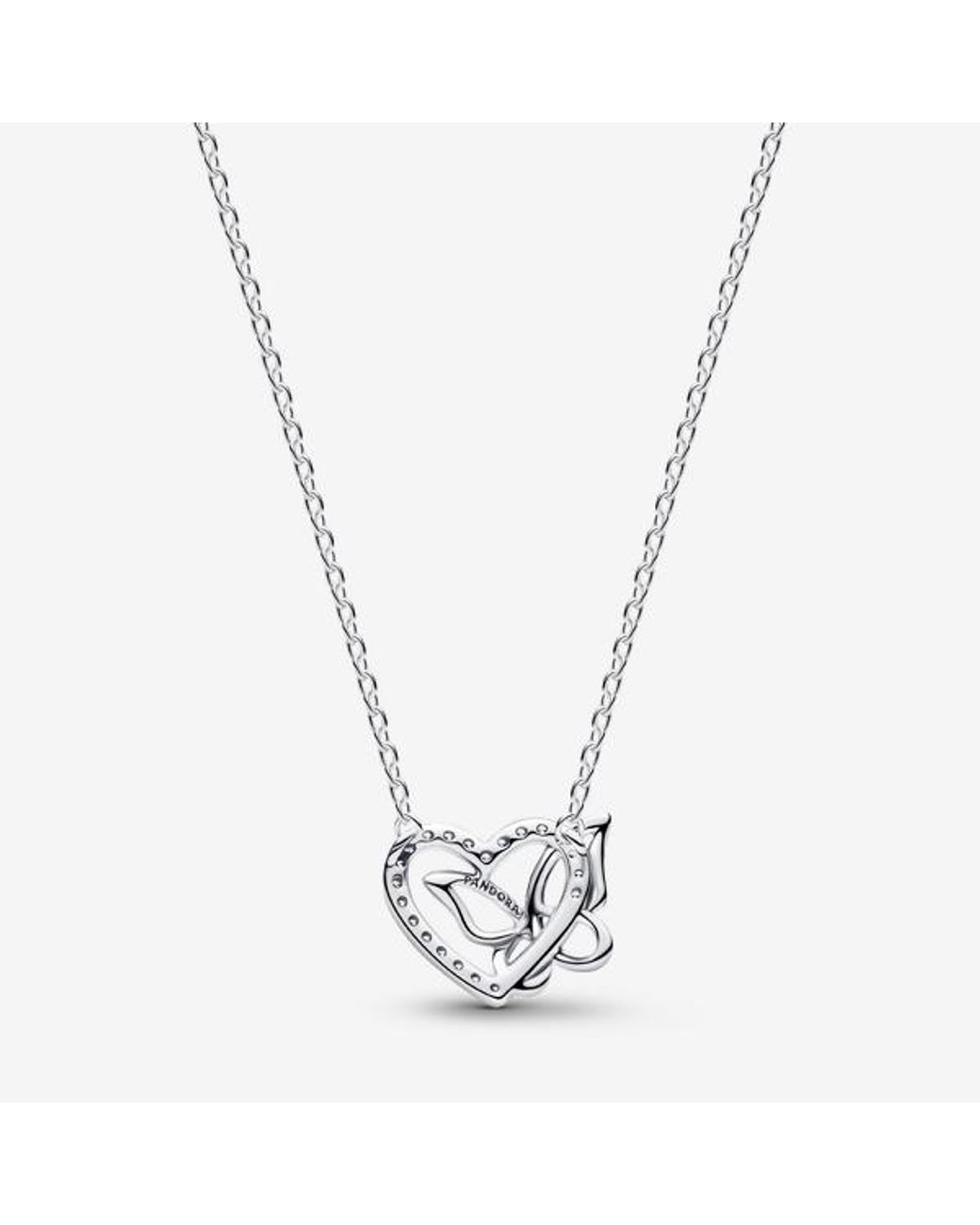 Pandora Metallic Entwined Heart & Butterfly Pendant Necklace