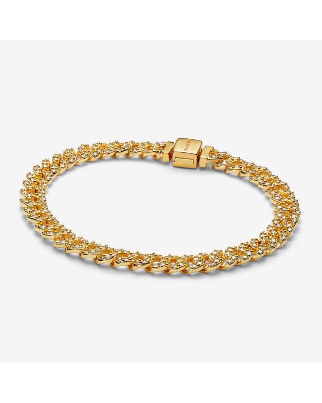 Pandora Metallic Pavé Cuban Chain Bracelet