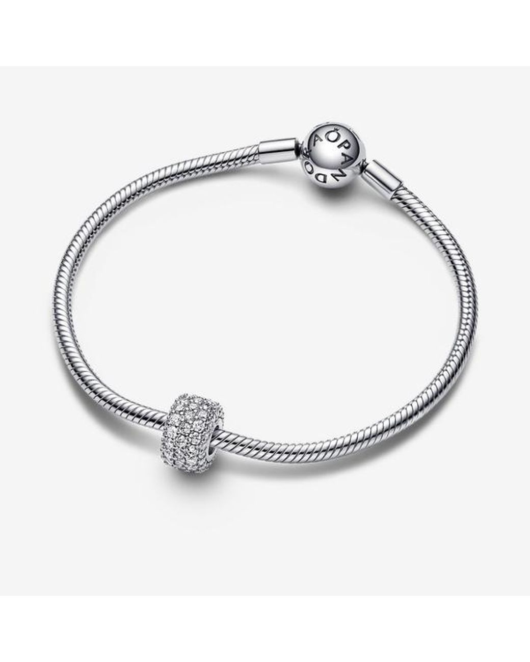 Pandora White Sparkling Pavé Triple-Row Charm