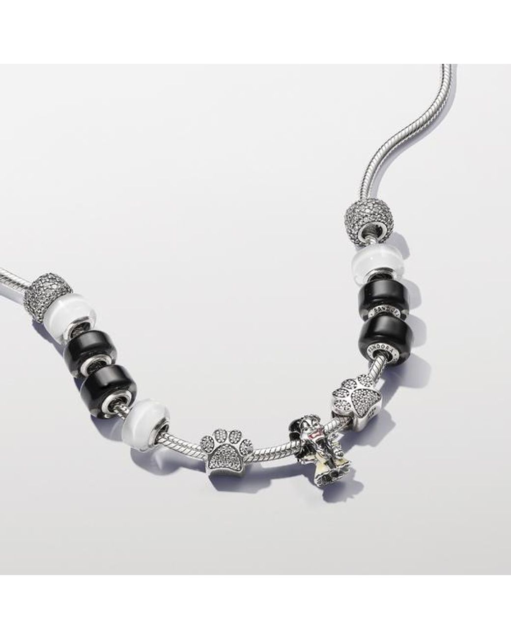Pandora White Sparkling Pavé Triple-Row Charm