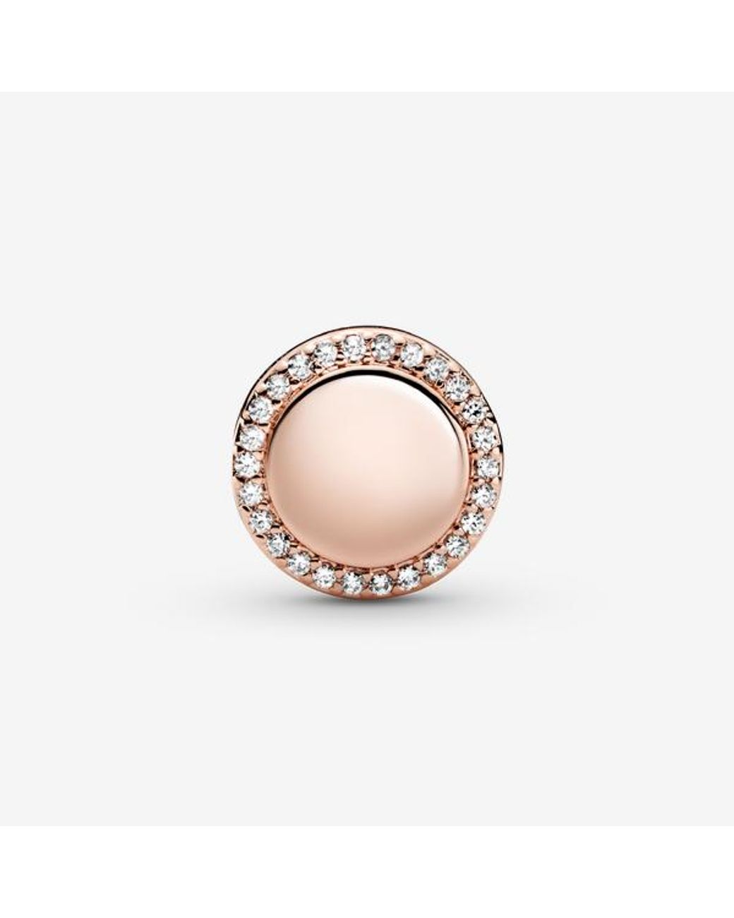 Pandora Pink Engravable Sparkling Button Charm