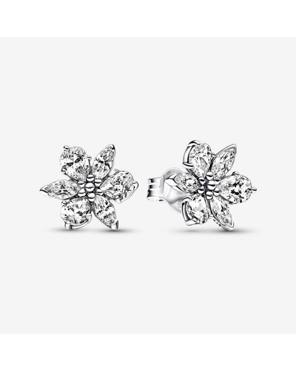 Pandora Multicolor Moments Sterling Silver Sparkling Asymmetrical Stars Stud Earrings