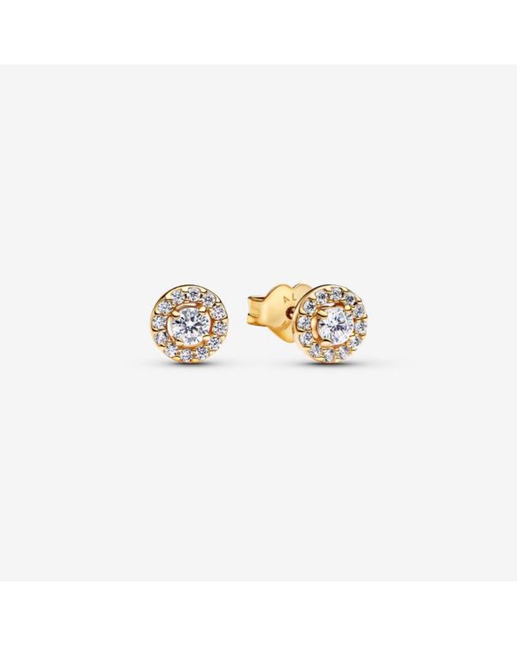 Pandora Metallic Round Pavé Halo Stud Earrings