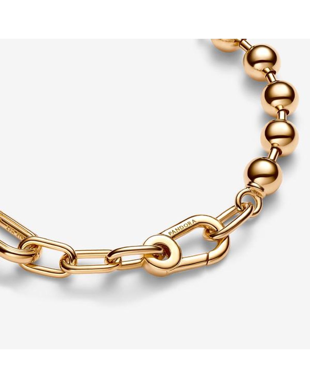 Pandora Metallic Me Metal Bead & Link Chain Bracelet