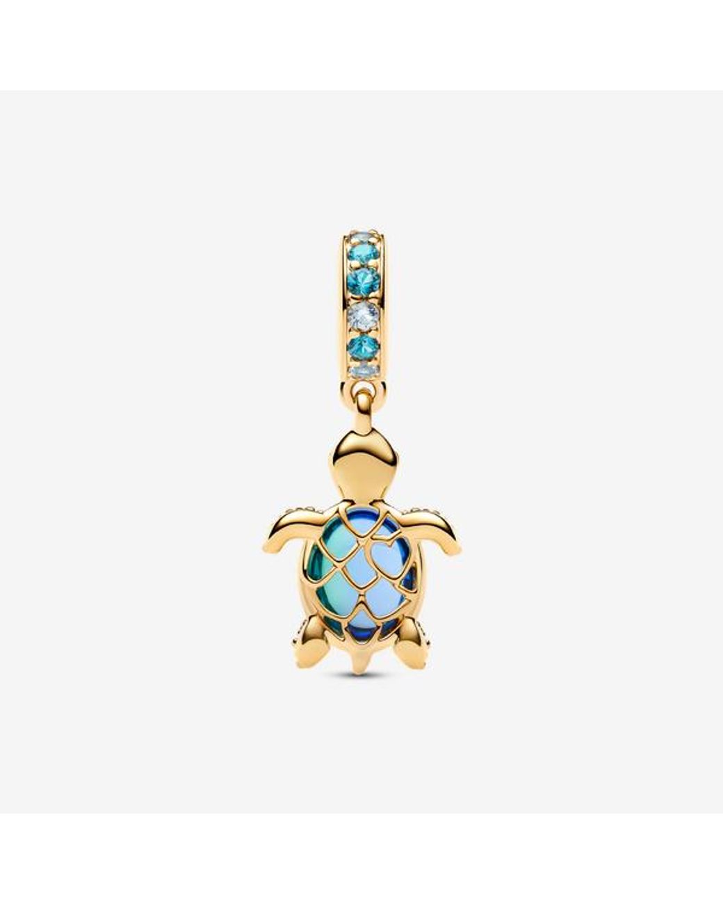 Pandora Blue Sea Turtle Murano Glass Dangle Charm