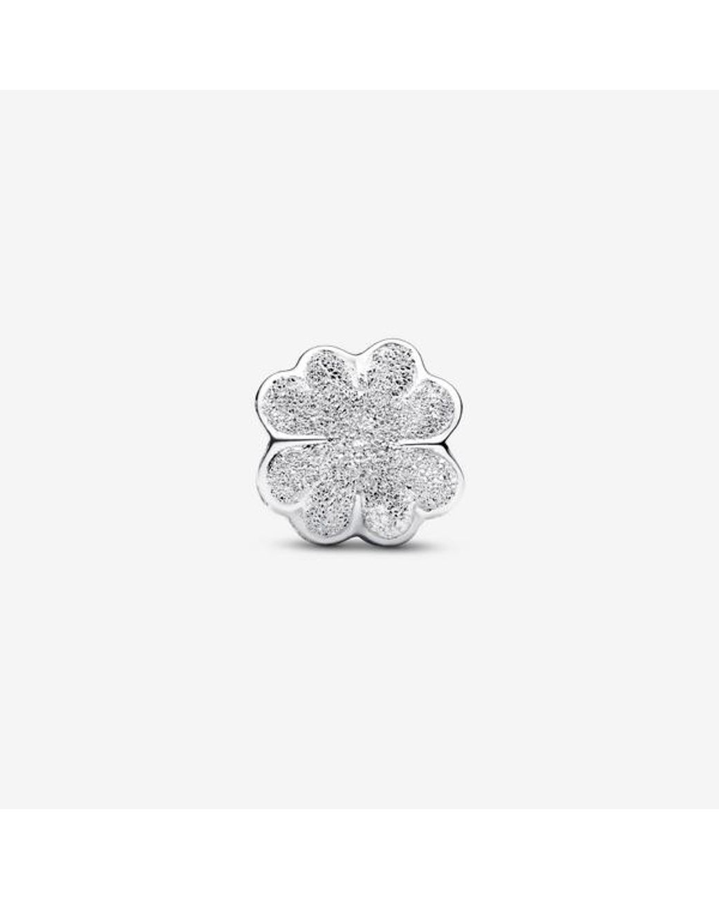 Pandora White Textured Clover Mini Charm