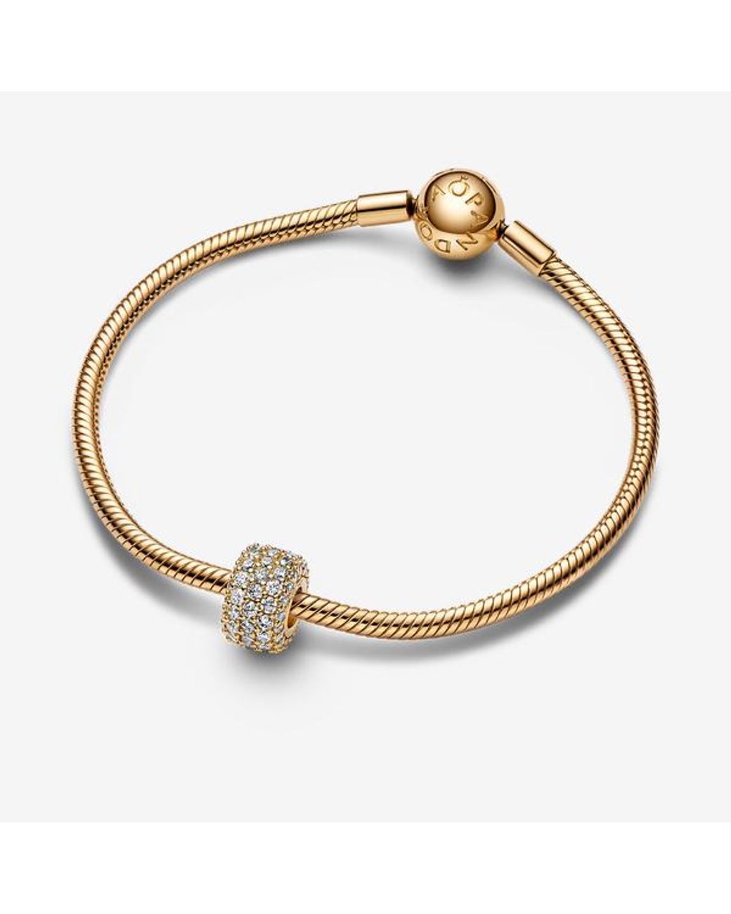 Pandora White Sparkling Pavé Triple-Row Charm
