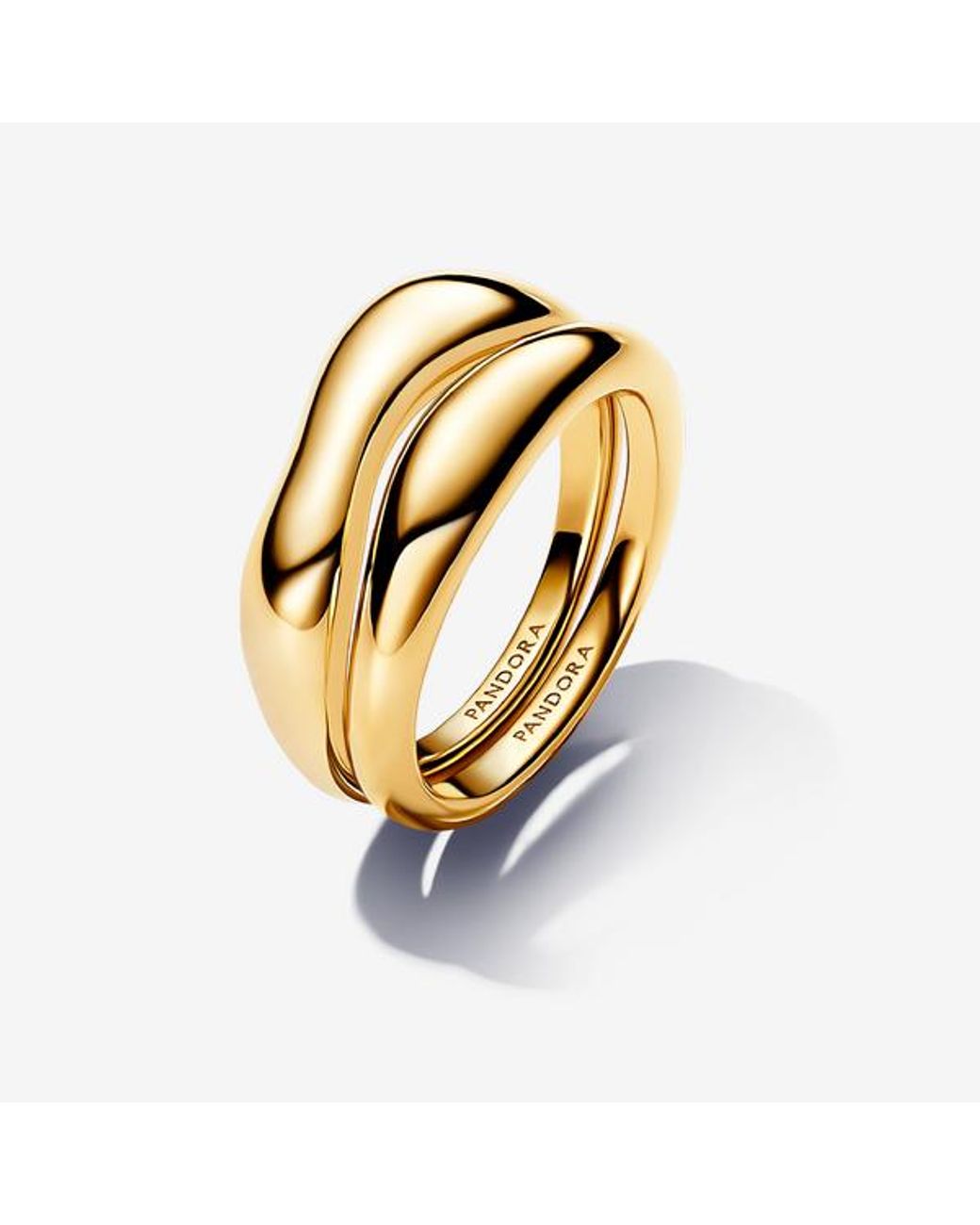 Pandora Metallic Organically Shaped Stacking Rings