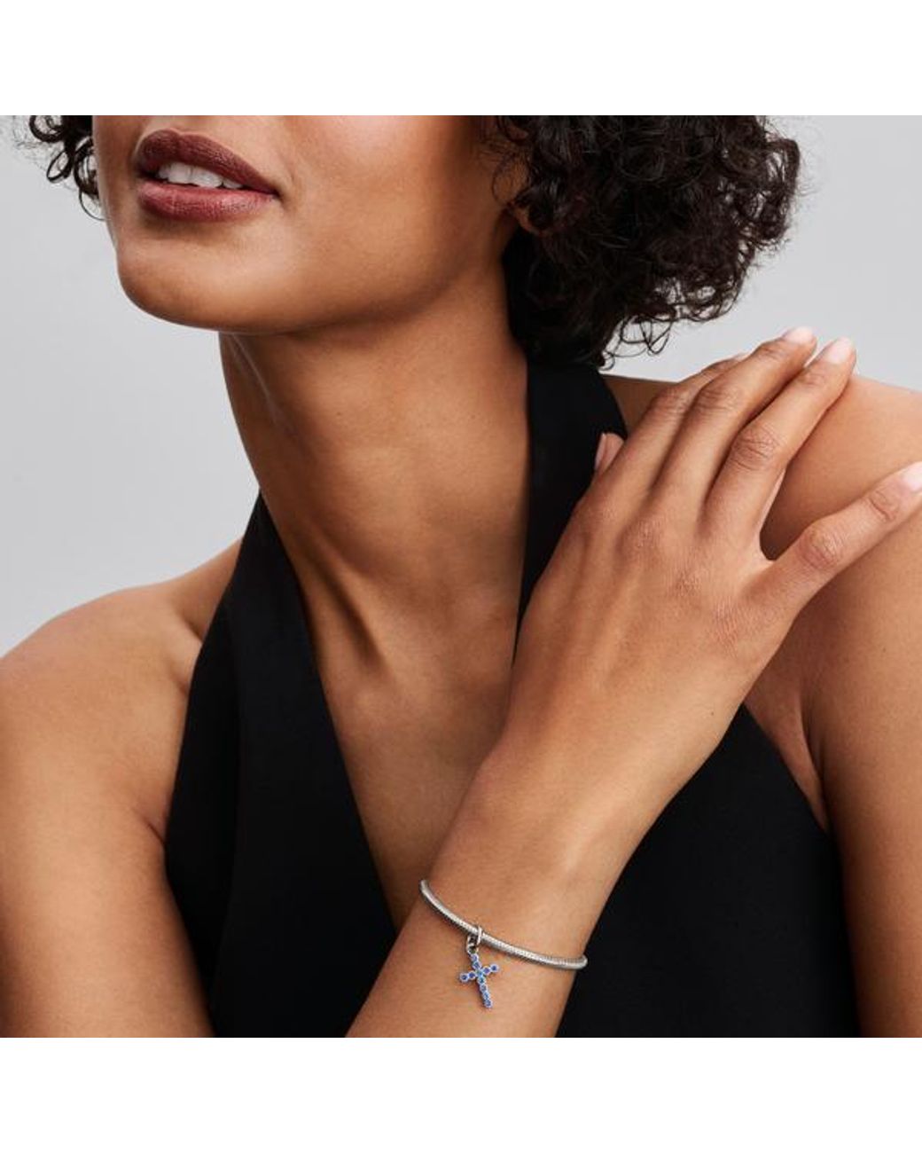 Pandora Blue Cross Dangle Charm
