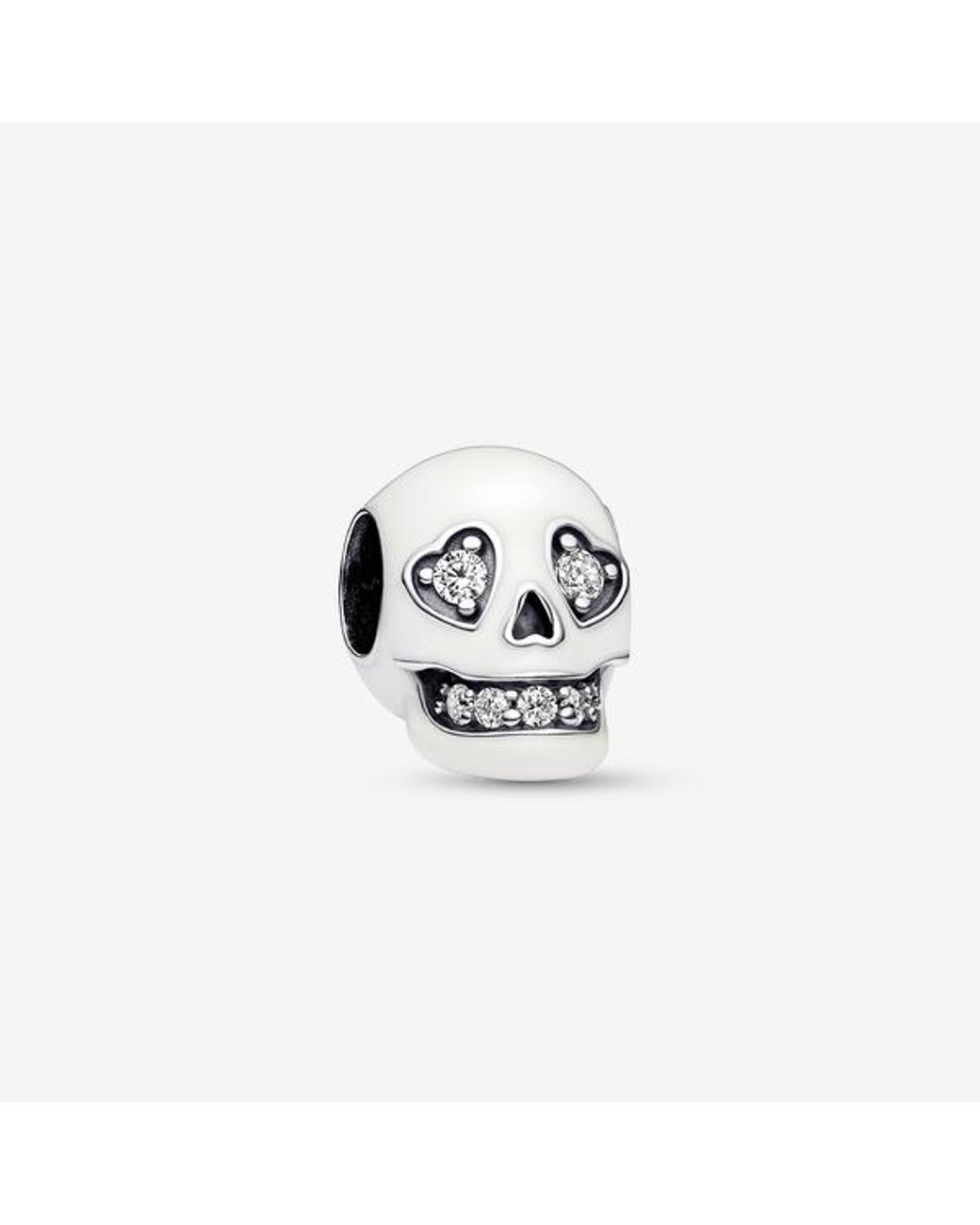 Pandora White Glow-In-The-Dark Sparkling Skull Charm