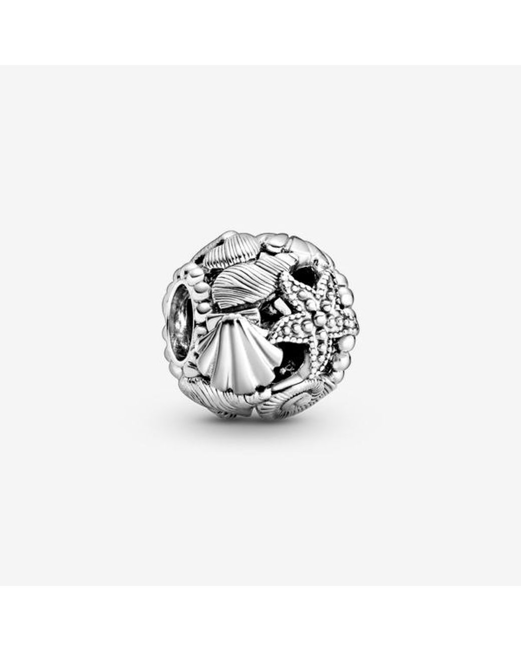 Pandora White Openwork Starfish, Shells & Hearts Charm