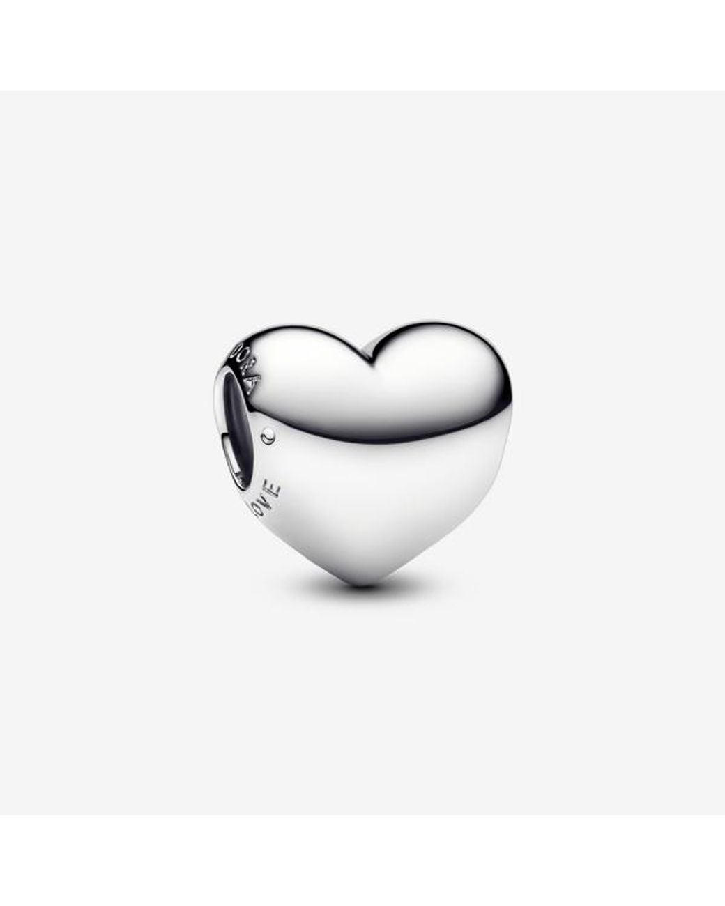 Pandora White Moments Be Love Sterling Silver Engraved Heart Charm