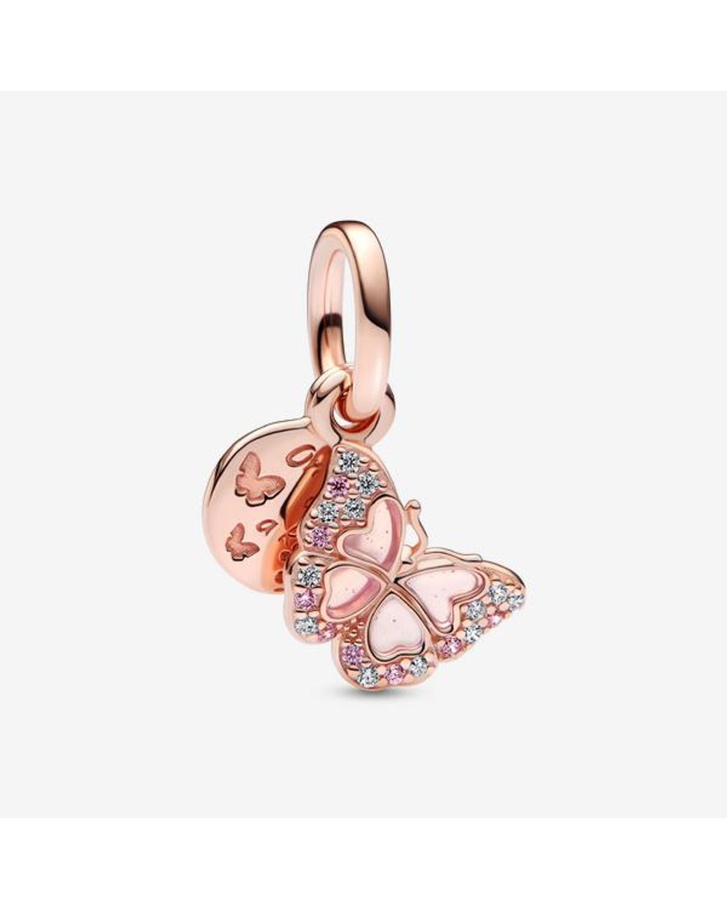 Pandora Pink Butterfly & Quote Double Dangle Charm