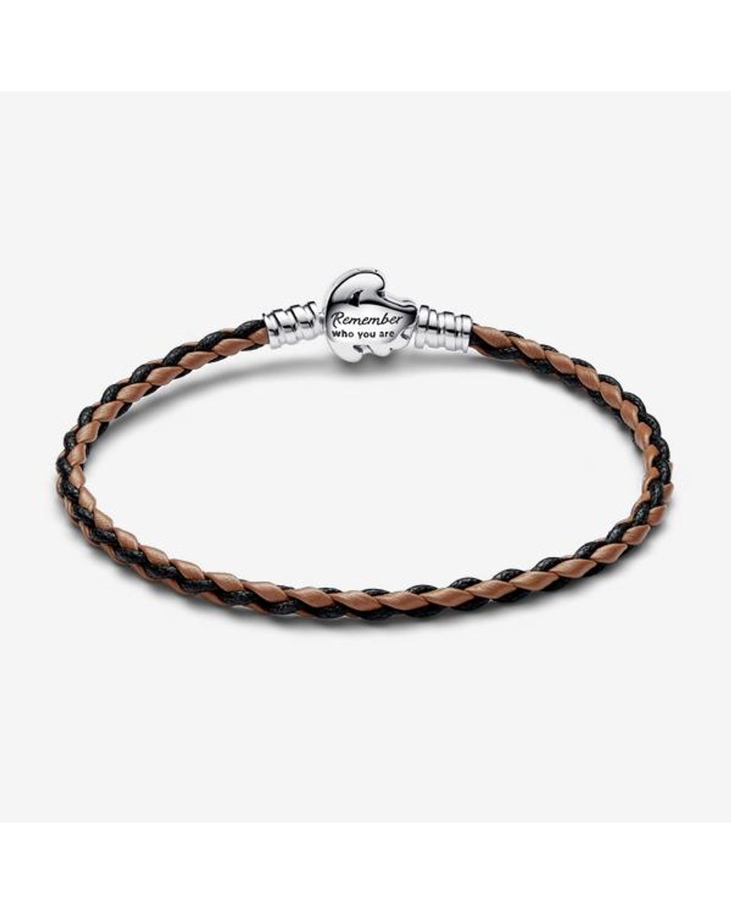 Pandora Brown Disney The Lion King Clasp Moments Braided Leather Bracelet