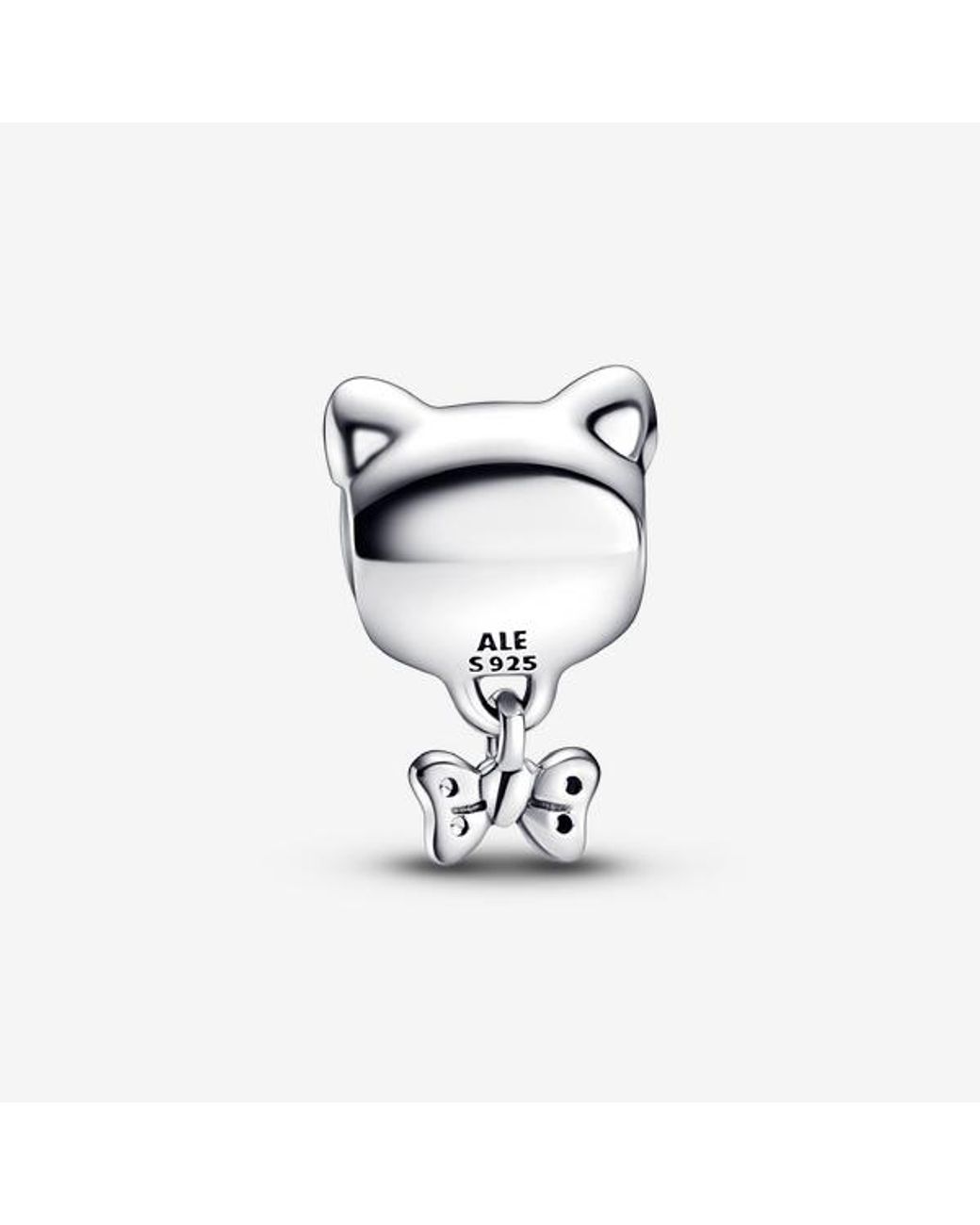 Pandora White Pet Cat & Bow Charm