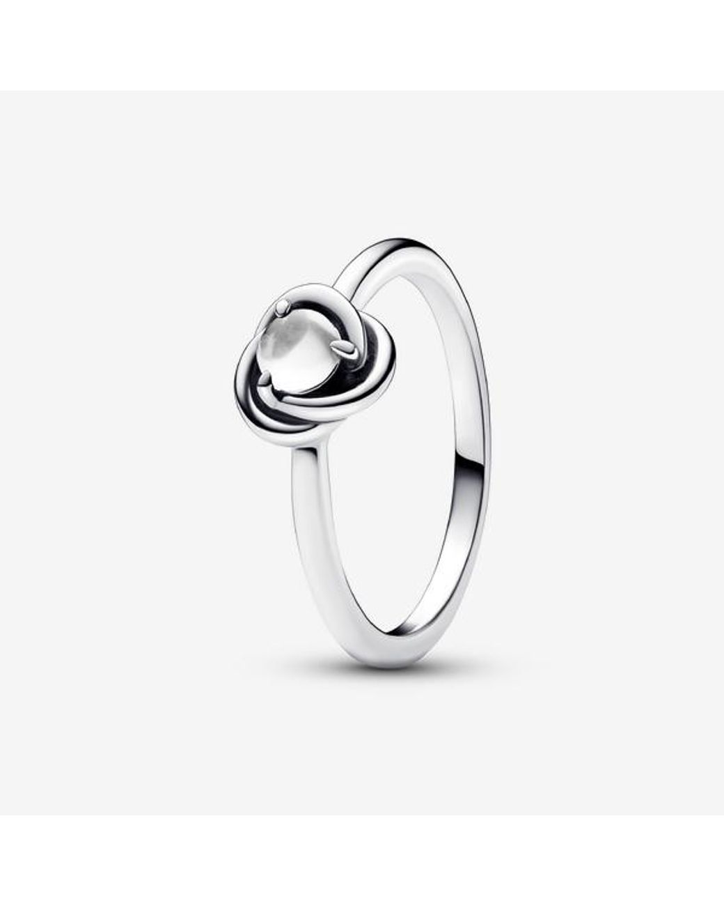 Pandora White April Birthstone Eternity Circle Ring