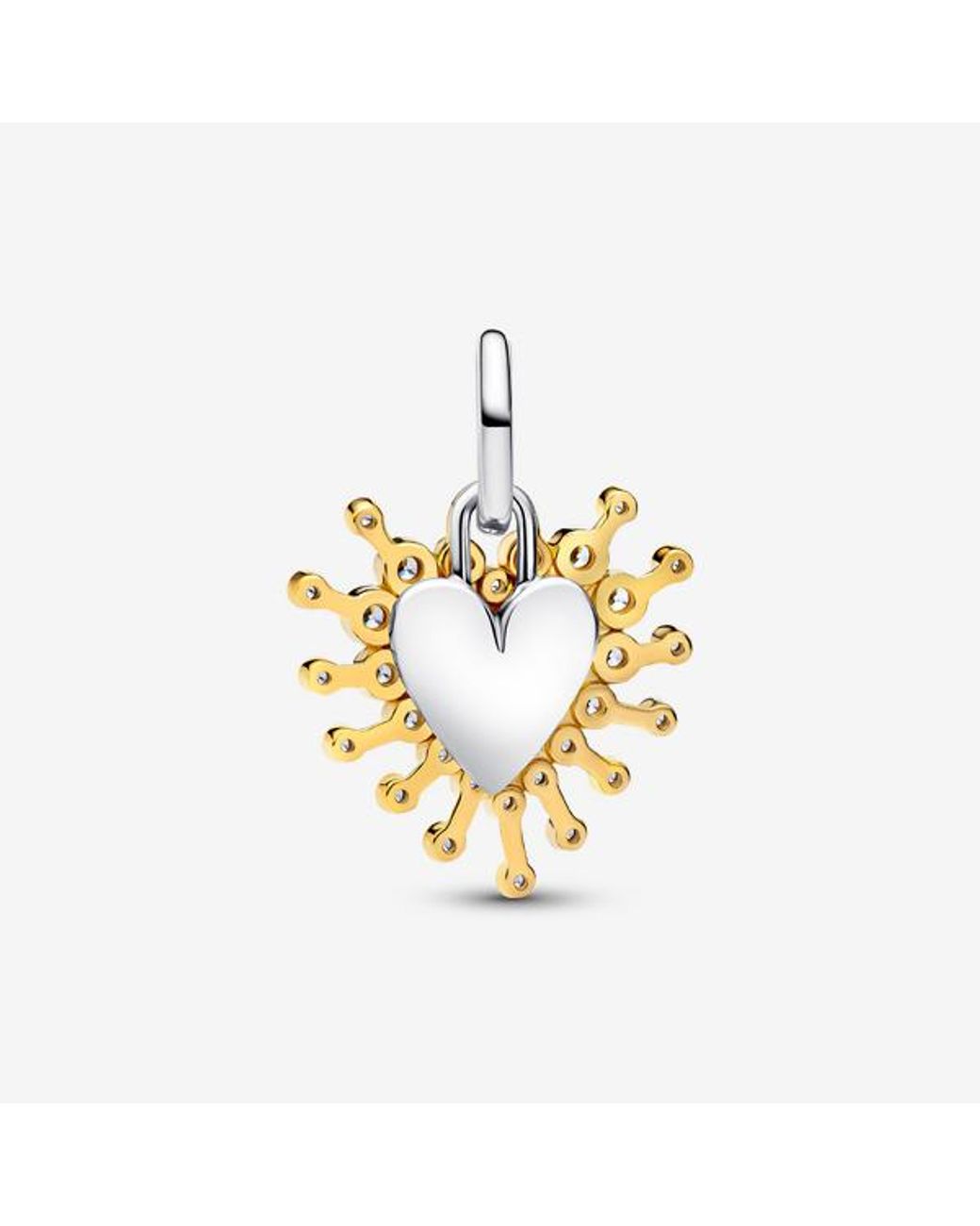Pandora Metallic Radiant Heart Double Dangle Charm