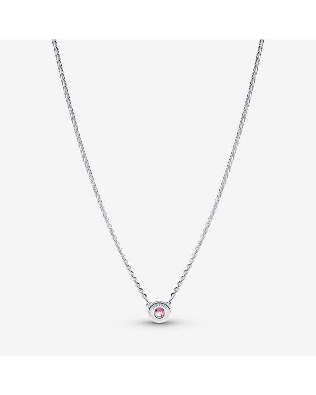 Pandora Metallic Era Bezel Sterling Lab-Grown Diamond Pendant Necklace