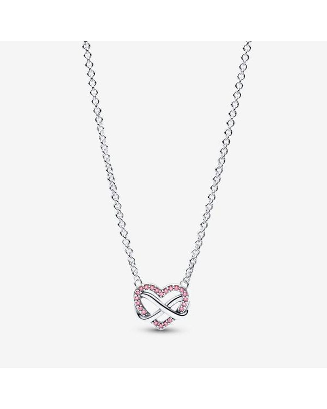Pandora Metallic Sparkling Infinity Heart Collier Necklace