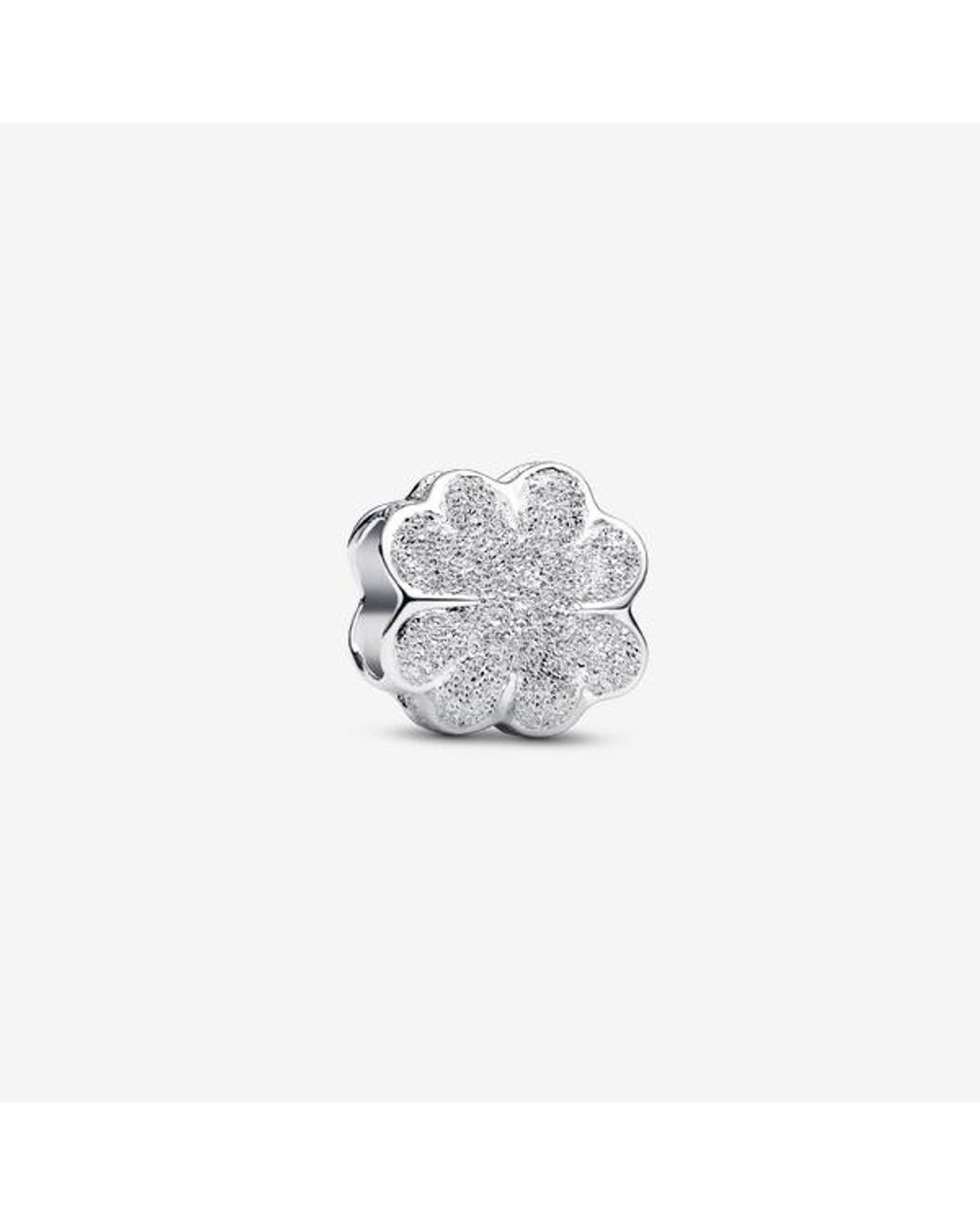 Pandora White Textured Clover Mini Charm