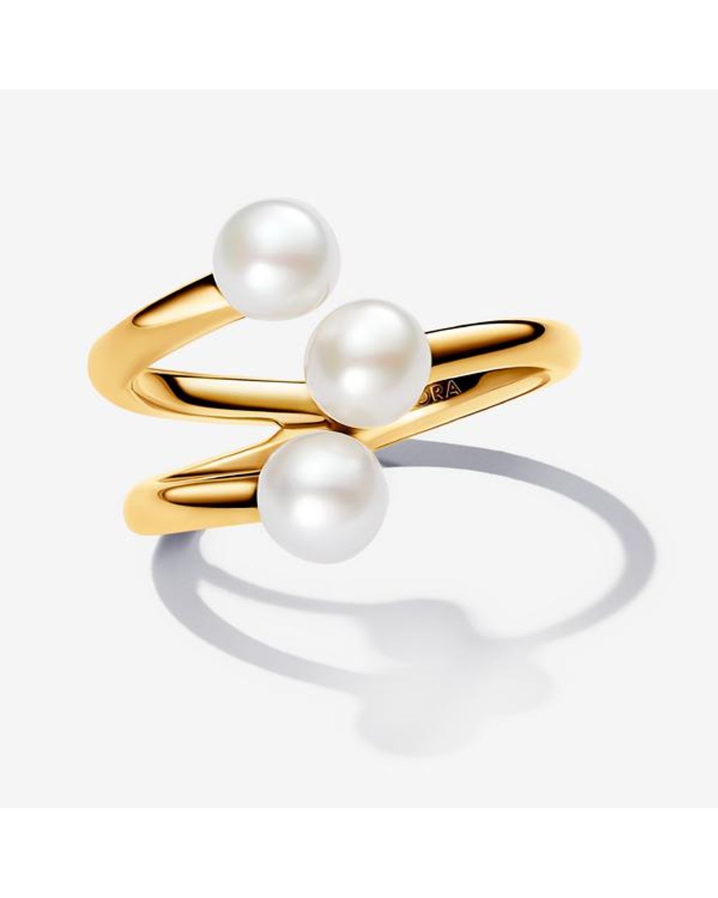 Pandora Metallic Treated Freshwater Cultured Pearl Open Ring