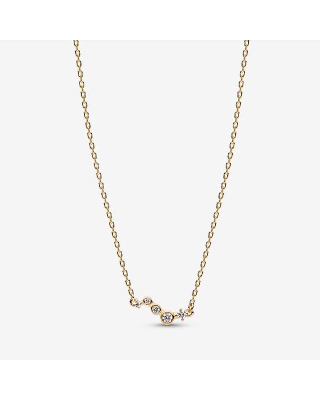 Pandora Metallic Era Lab-Grown Diamond Droplet Bar Necklace