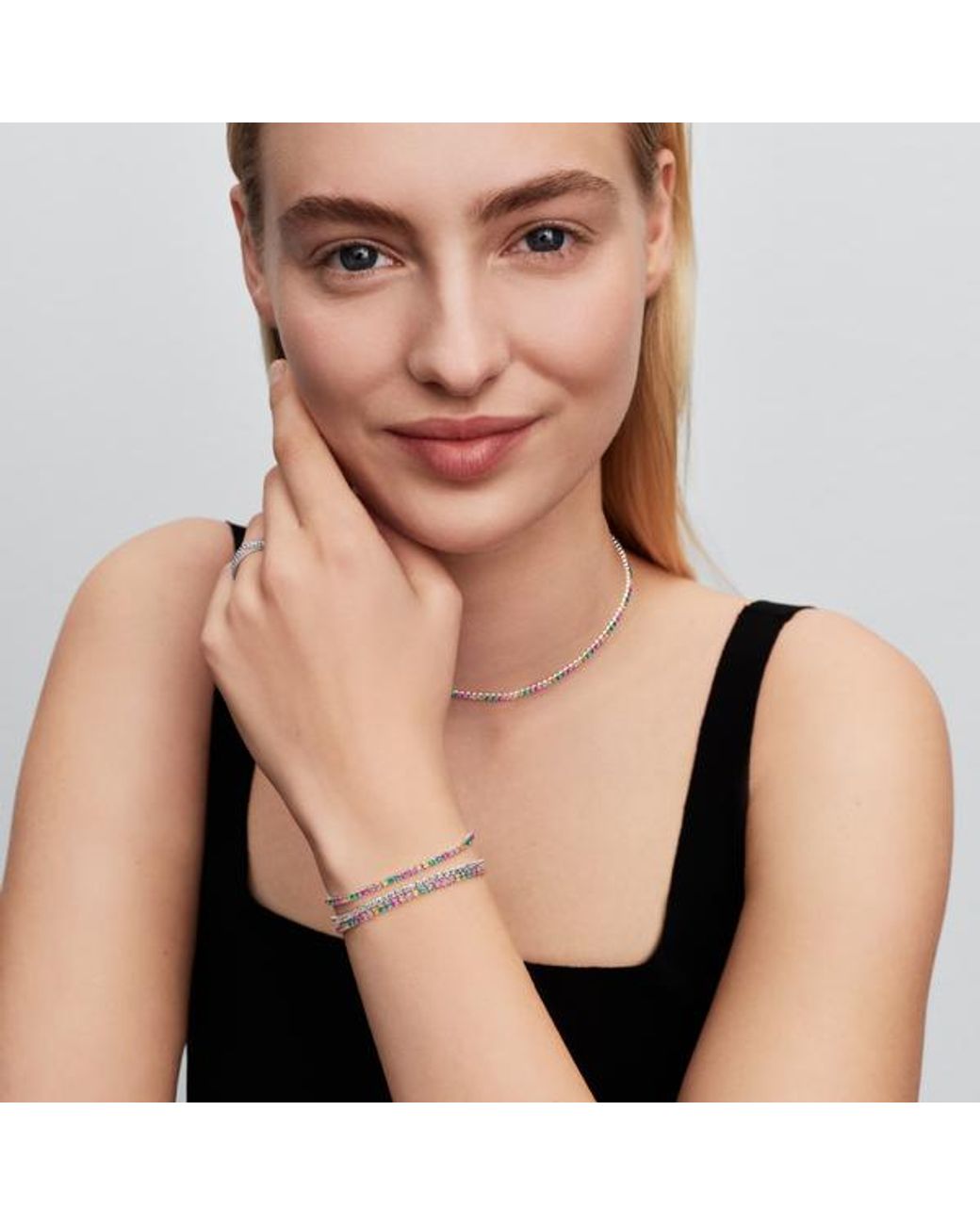 Pandora Metallic Tennis Necklace