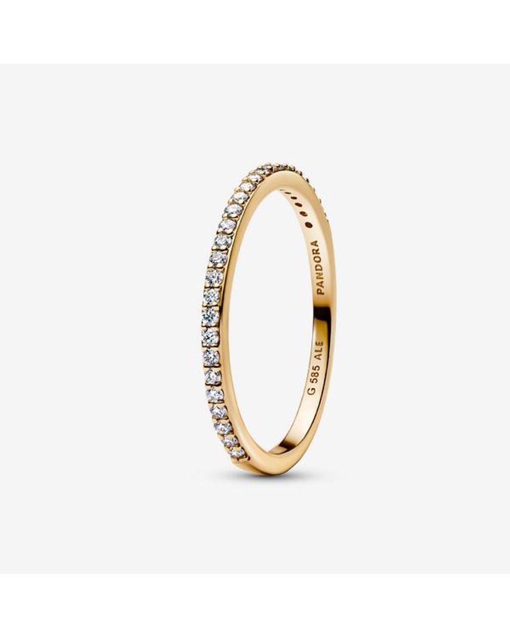 Pandora Metallic Era 14K Lab-Grown Diamond Half Eternity Pavé Band Ring