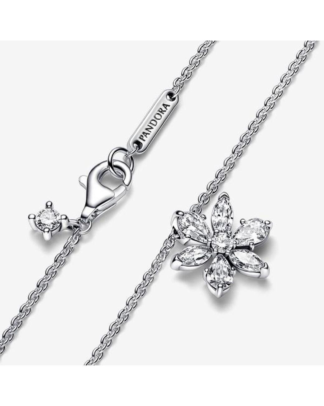 Pandora Metallic Sparkling Herbarium Cluster Drop Collier Necklace