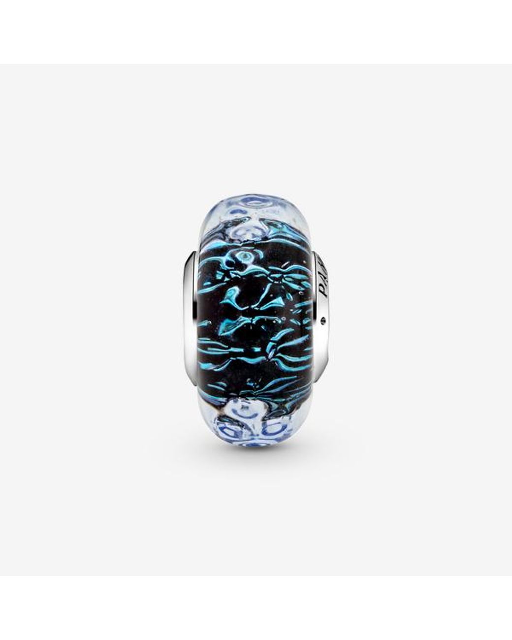 Pandora Blue Wavy Dark Murano Glass Ocean Charm
