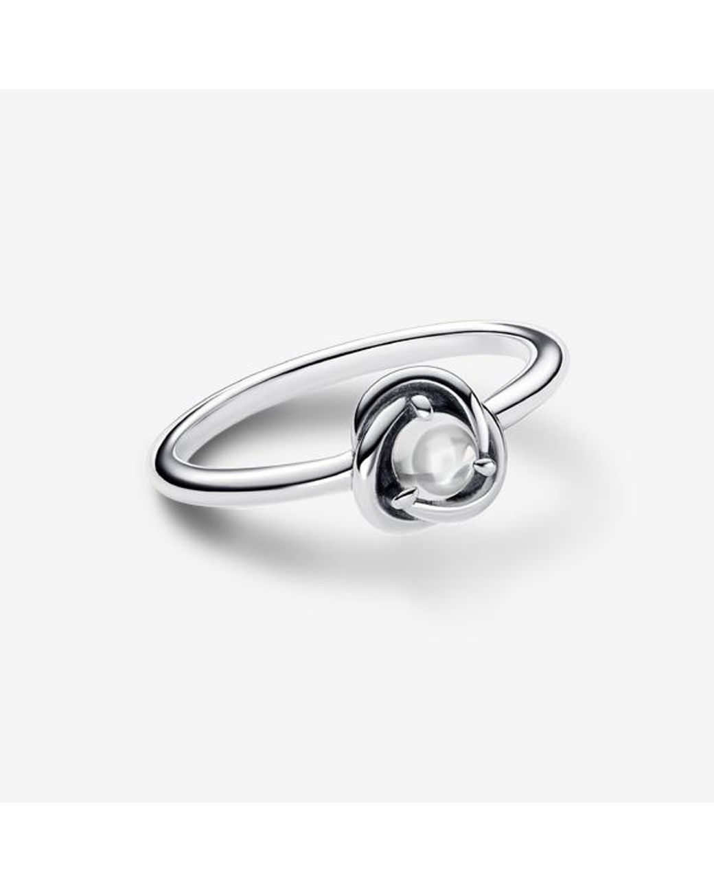 Pandora White April Birthstone Eternity Circle Ring